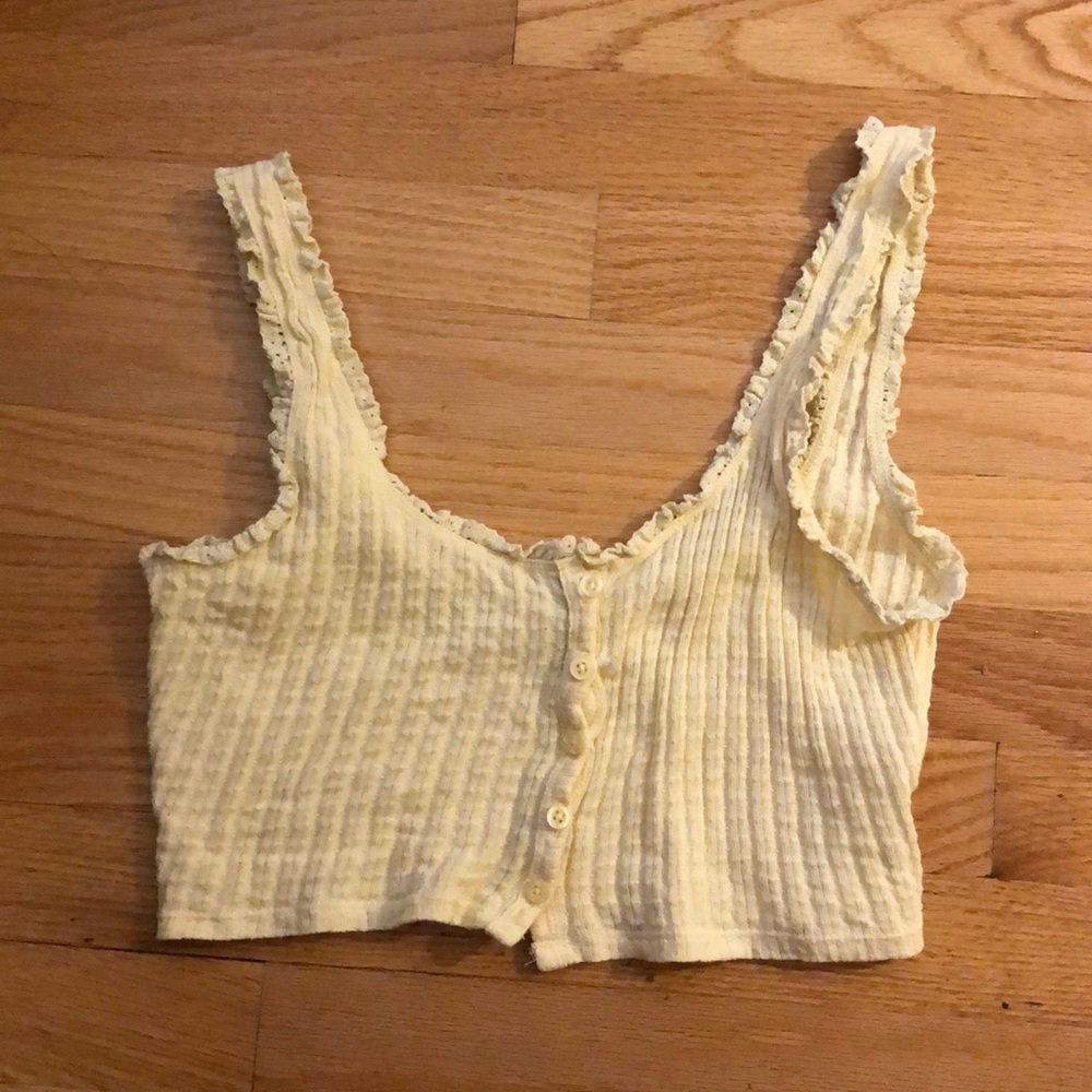 Urban outfitters cropped yellow tank